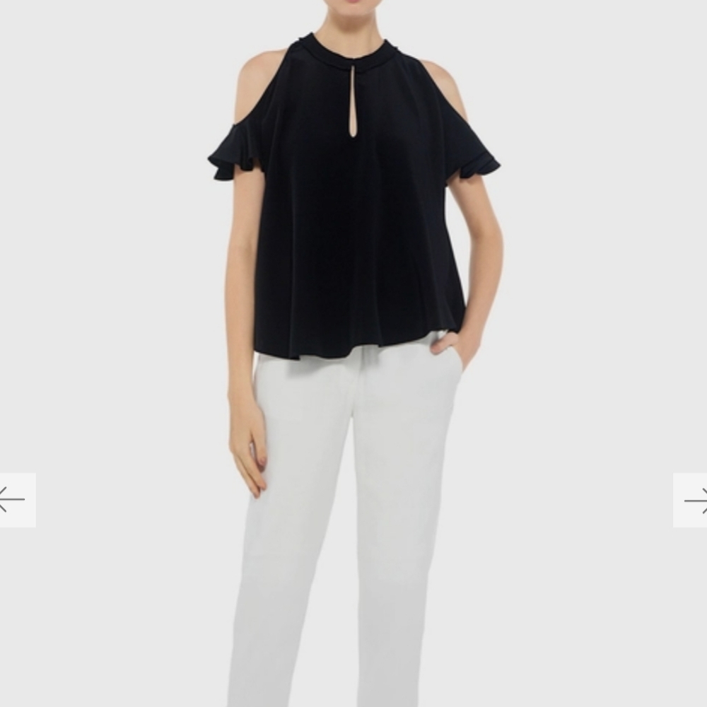 Derek Lam 10 Crosby Top Cold Shoulder Silk Size 6